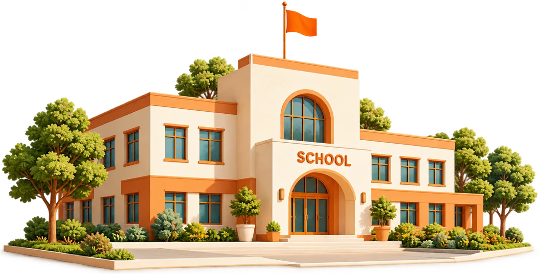 Illustration of a school building